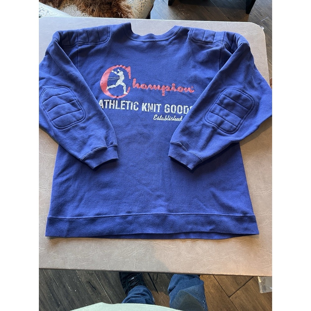 Champion Running Man Vintage Men's Sweatshirt Pullover Padded Usa L